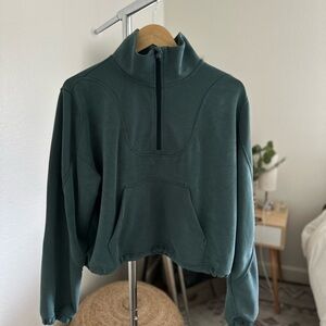 Lululemon Athletica Brushed Softstreme Ribbed Half Zip Jacket LIKE NEW